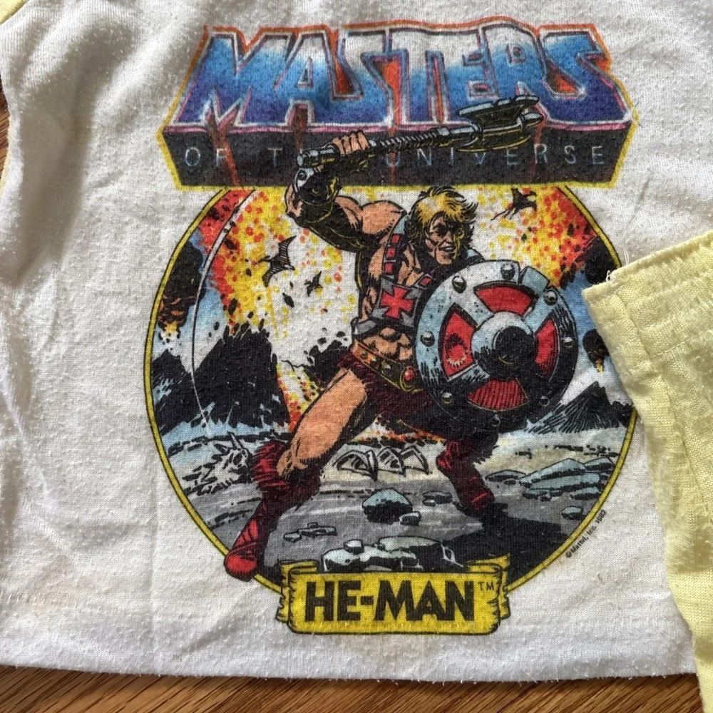 Vintage Masters Of The Universe Kids Pajama Set HeMan Mattel 1982 Size 5